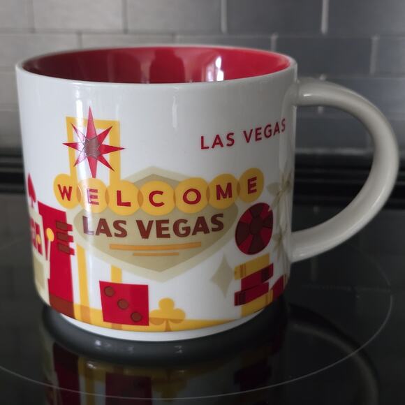 STARBUCKS Las Vegas Nevada 14oz Coffee Mug Cup You Are Here Series Red - Picture 2 of 11